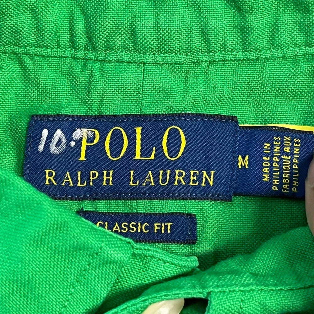 NWT Polo Ralph Lauren Mens Classic Fit Oxford Shirt Green Long Sleeve Medium